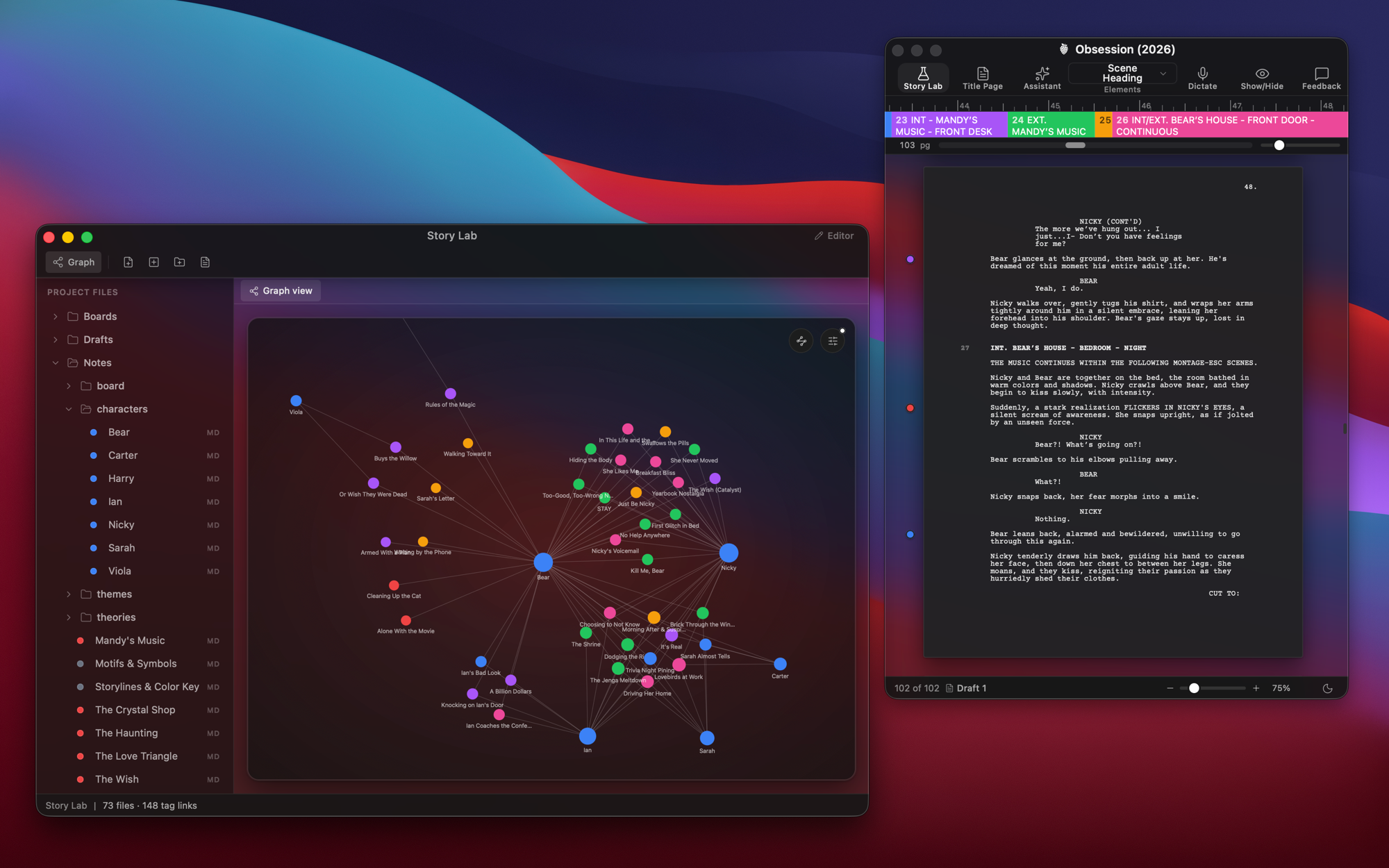 DraftBerry — Story Lab and editor (dark)